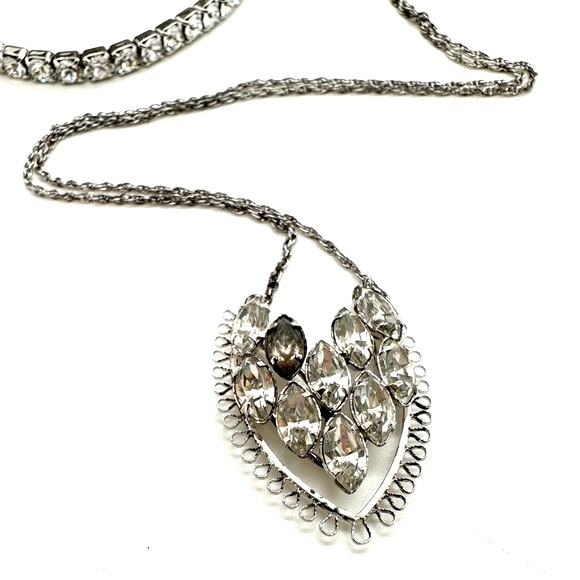 Vintage Sterling Rhinestone Necklace - Picture 9 of 9